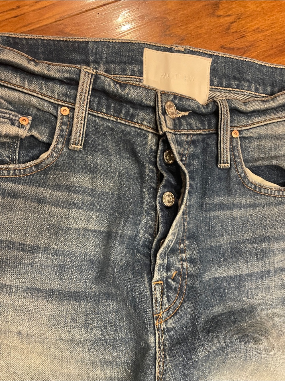 MOTHER Superior The Tomcat Ankle Fray The Last Supper Rainbow Patch Jean Size 28 - Picture 7 of 15